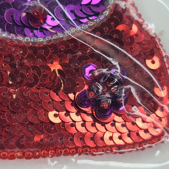 Sassy Lady Red Flower Purse Sassy Lady Sequin Applique/Patch - Red Multi - Picture 5 of 12